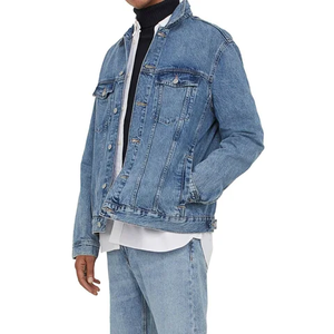Veste en jean pour homme LIMOS SPORTS, style hip-hop respirant, denim délavé moyen, tissu en coton, OEM personnalisé - Product Image 4