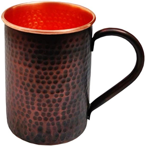 Taza de cobre puro con revestimiento negro y asa, taza Moscow Mule para bar en casa, tazas para cócteles, tazas con beneficios ayurvédicos para la salud - Product Image 3