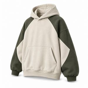 Sudadera con Capucha Oversize para Hombre, con Bolsillo Bordado, Manga Raglán, Algodón French Terry, Casual, Invierno, Transpirable, Holgada - Product Image 3