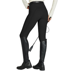 Pantalones de Montar Minimalistas Negros para Mujer con Logotipo Personalizado y Parche en la Rodilla para un Estilo Moderno y Alto Rendimiento (Jodhpur y Breeches) - Product Image 2