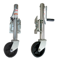 Cric de remorque pivotant en acier de 1500 lb avec roue de support galvanisée et poignée latérale pivotante, nouveau cric de remorque à visser pour bateau