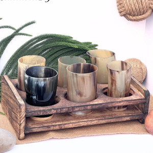 Copa Vikinga Corta Hecha a Mano, Taza de Cuerno de Vaca Natural para Cerveza, Vino y Bebidas al Mejor Precio - Product Image 5