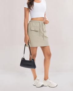 Ribbed Knit Mini <b>Skirt</b> for Women High Waist Casual <b>Stretch</b> Skater <b>Skirt</b> Washable Anti Pilling Spring Fall - Product Image 5