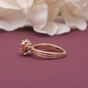 Bague Fleur en Diamant Cultivé en Laboratoire Certifié IGI en Argent Sterling 925 Massif |   Bague de fiançailles solitaire à taille brillante ronde - Product Image 5