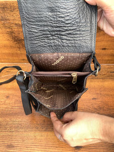 Nueva venta al por mayor patrón de cocodrilo bolso de cuero genuino estilo Vintage cuero de grano completo OEM/ODM diseño bandolera para Unisex - Product Image 6