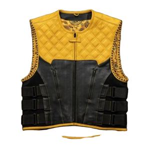 Chaleco de Motociclista de Cuero Genuino de Alta Calidad Personalizado al por Mayor para Hombre con Ajuste Clásico y Construcción Duradera - Product Image 4