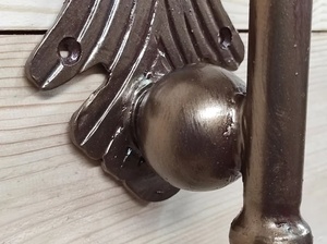 Traditional <b>Cast</b> Iron Fence Hardware Wall-mounted Decorative Handle Ball-shaped End Fences Gates Home Security Smooth Surface - Product Image 4