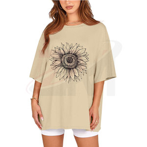 Camiseta Informal de Algodón para Mujer, Holgada, Transpirable, de Tela Suave, para el Verano, Estilo Urbano, para Uso Diario - Product Image 2