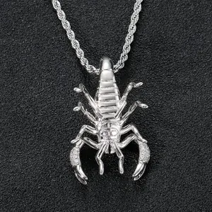 18k Gold Plated Lobster Pendant Hiphop Bling Iced Out 5a Cz Custom Logo Silver Animal <b>Necklace</b> <b>Mens</b> Iced Out Jewelry Gift - Product Image 4
