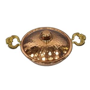 Cacerola de Cobre Martillado con Acabado Premium y Tapa para Recetas Tradicionales, Cocina Profesional y Servicio - Product Image 1