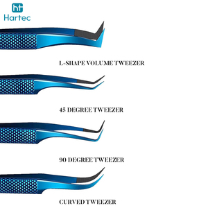 Wholesale Rate Custom Blue Finish Ultra-Fine Tips Diamond-Textured Handle Premium Quality Eyelash Extension and Volume Tweezers - Product Image 2