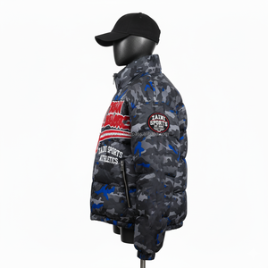 Chaqueta acolchada para mujer de calidad superior 380 GSM tela de poliéster cálido azul gris logotipo personalizado bordado chaqueta acolchada para mujer - Product Image 3