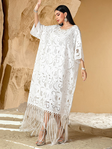 Abaya en dentelle pour femmes, robe musulmane, abaya de Dubaï, vente en gros d'abayas, abaya de luxe, abaya modeste, robe abaya Dubaï, logo personnalisé OEM ODM - Product Image 3