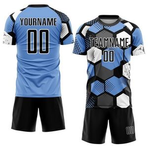 Custom Team Club Soccer Uniform Kit Set for Men with 100% Polyester Short Sleeve Shirts and Socks - Product Image 6