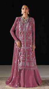 Salwar Kameez semi-cousu en mousseline avec broderies – Style moderne pour mariage, Diwali, soirée et bal de promo - Product Image 4