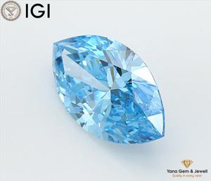 Diamante de Corte Marquesa Cultivado en Laboratorio CVD, Certificado IGI, Color Azul Intenso, Claridad VVS2, 3.00 Quilates para Anillo Solitario Premium - Product Image 5
