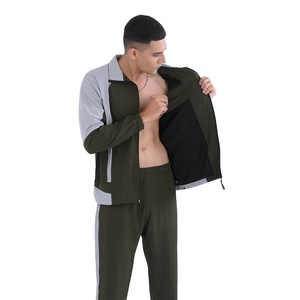 Ensemble survêtement homme hiver polyester/nylon veste zippée et pantalon deux pièces léger respirant séchage rapide coupe ajustée - Product Image 5