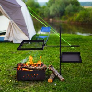 Portable Heavy-Duty Skillet Combo with Swivel Campfire Grill Adjustable Grill Grate Pan for <b>Camping</b> Outdoor Adventures - Product Image 6