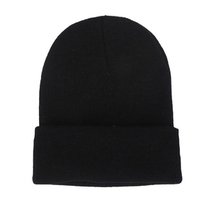 Unisex Red Beanie Hat Knitted <b>Winter</b> <b>Cap</b> Solid Color Cuffed Design for Adults 56-58CM Head Circumference Casual Style - Product Image 3