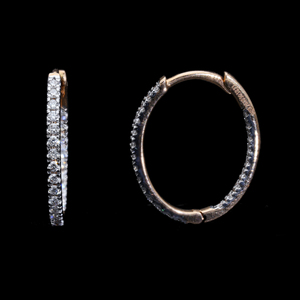 Pendientes de Aro de Oro de 14K con Rodio para Mujer, con Diamantes Naturales de 0.65ctw, 2.5g, con Corte Brillante Clásico y Engaste Compartido - Product Image 3