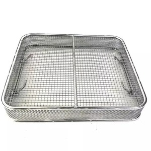 ถาดฆ่าเชื้อแบบตาข่ายสแตนเลส ตะกร้าใส่เครื่องมือผ่าตัดแบบใช้ซ้ำได้ OEM - Product Image 2
