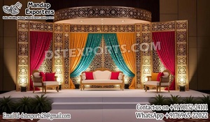 Panel de Espejo Portátil de Diseño para Mandap en Ceremonias de Boda Hindúes, Paneles Traseros Modernos para Bodas Indias, Material de Fibra de Vidrio, Australia - Product Image 4