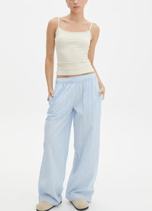 Pantalon large en nylon uni, coupe droite décontractée, longueur intégrale, pour femme, style streetwear d'hiver, vente en gros personnalisable - Product Image 3