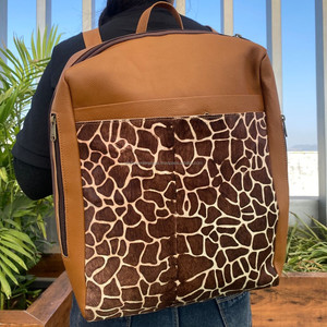 New High Quality Durable Genuine Leather Women Students Backpack Animal <b>Print</b> Multi-Functional <b>Large</b> Convertible Travel Backpack - Product Image 2