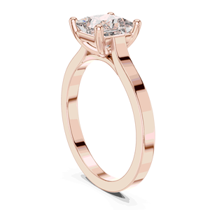 Bague de fiançailles solitaire en diamant de laboratoire taille princesse 1 carat, or massif 18 carats, à quatre griffes, pour cadeau de mariage ou de fête - Product Image 4