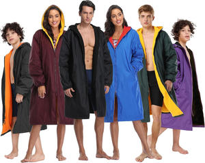 Parka de bain unisexe pour adultes, confortable, doublée de polaire, parka de bain surdimensionnée, imperméable, chaude, doublée de sherpa, poncho de change, robe de bain - Product Image 3