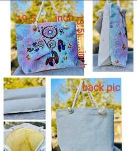 Beautiful Canvas Fabric Owl Evil Eye Rope Zipper Closure <b>Extra</b> <b>Large</b> Reusable <b>Printed</b> Tote Carry Bag OEM Wholesale Export India - Product Image 4