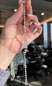 สร้อยข้อมือเพชรทรงบาแกตต์ชุบโรเดียมทองคำ 14k แบบคลาสสิก ดีไซน์แบบช่องใส่เพชร สไตล์ฮิปฮอป สำหรับทุกเพศ เหมาะสำหรับใส่ทุกวัน - Product Image 2