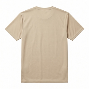 T-shirt décontracté pour homme Dumela personnalisé, beige, manches courtes, col rond, coupe ajustée, séchage rapide, 100 % polyester tricoté, transfert thermique - Product Image 2