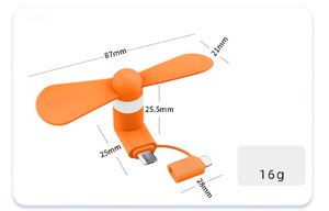Mini <b>Usb</b> Type C 2-In-1 Cell Phone Custom Logo Personalized Portable Plastic Port Fan Colorful Powerful Fans Promotion Gifts - Product Image 3