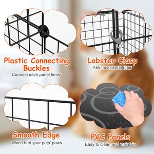 Recinto per Gatti a 2 Livelli, Gabbia per Animali Domestici da Interno con Scala Staccabile e 2 Porte per 1-2 Gattini - Product Image 6