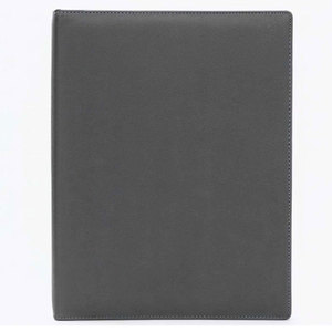 Black <b>Leather</b> Portfolio Organizer <b>A4</b> Document <b>Folder</b> Card Holder Resume File Case for Office Business - Product Image 6