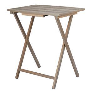Modern Indoor <b>Folding</b> XL Oversized <b>Tray</b> <b>Table</b> Rustic Gray 23.5"L X 18"W X 26"H 2-Pack - Product Image 2