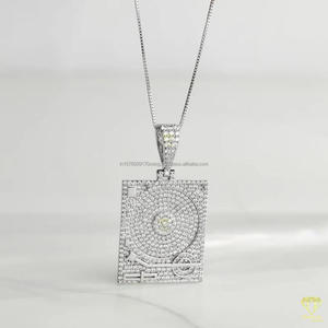 Fully Iced Turntable Pendant Necklace For DJs Music Lovers With Moissanite Diamonds Sterling Silver Hip Hop Jewelry - Product Image 5