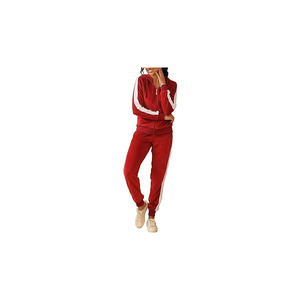Survêtement personnalisé pour femme en velours, ensemble jogging 2 pièces coupe ample pour homme avec broderie du logo sur le devant - Product Image 1
