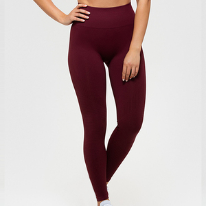 Custom Color High Quality Wholesale Slim Fit Training Wear Yoga Workout Mid Waist Knitted Anti-Bacterial Quick Dry Breathable - Product Image 2