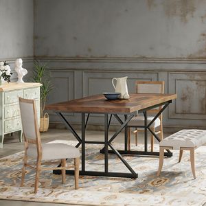 Tavolo da Pranzo in Legno da 180 cm per 6 Persone, Stile Rustico per Cucina - Product Image 4