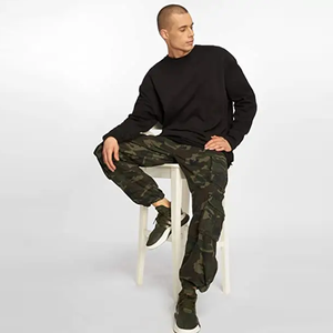 <b>Men's</b> Dark <b>Camo</b> <b>Cargo</b> Pants Tactical Style Ripstop Fabric Outdoor Utility <b>Trousers</b> Heavy Duty Workwear Gear - Product Image 5