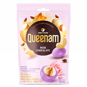 ผู้ผลิตคุณภาพระดับมืออาชีพ ส่งออก OEM/ODM ช็อกโกแลตดรากี ฮาลาล หุ้มด้วยกุหลาบ รสอัลมอนด์ เม็ดมะม่วงหิมพานต์ แมคคาเดเมีย นัท 150 กรัม ขนมขบเคี้ยว - Product Image 1