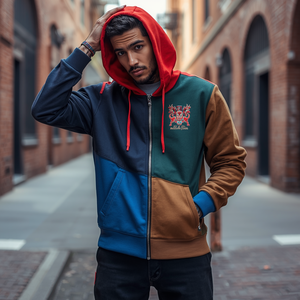 Sudadera con capucha y cremallera de 500 GSM, de algodón grueso y forro polar, con personalización OEM y ODM. - Product Image 1