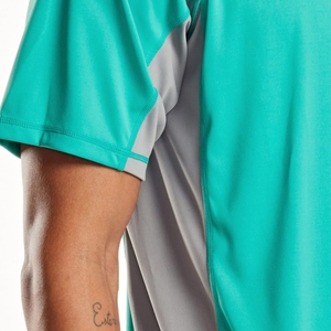 เสื้อแรชการ์ดแขนยาวแบบยูนิเซ็กซ์ แห้งเร็ว ระบายอากาศดี สีตัดต่อ ทรงสปอร์ต สีเทาเขียว ผ้ายืดสแปนเด็กซ์/โพลีเอสเตอร์ 180 กรัม - Product Image 4
