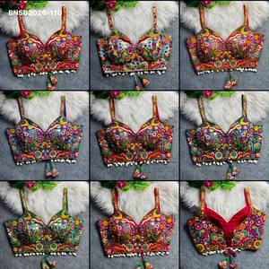 Nouvelle collection de blouses sans manches en soie italienne douce avec broderie multi-fils et bordure Kodi, disponible en ligne en Inde - Product Image 4