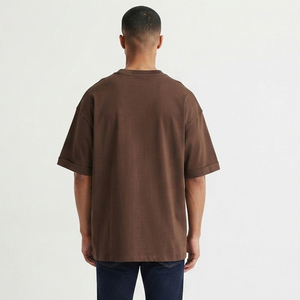 เสื้อยืดคอกลมแขนสั้นผู้ชาย ผ้าฝ้าย สไตล์ลำลอง ทรงหลวม สตรีทแฟชั่น คุณภาพสูง ทรงโอเวอร์ไซส์ ไหล่ตก - Product Image 2