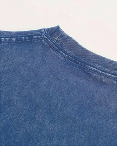 T-shirts pour hommes 100 % coton tricoté 240 g/m², coupe décontractée, effet vintage délavé, texture douce et vieillie, épaules tombantes - Product Image 3