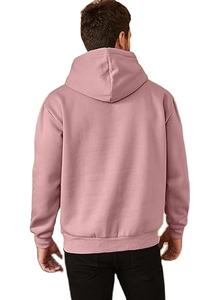 Heavy Fleece 100% Cotton Winter Plain <b>Pink</b> <b>Hoodies</b> <b>Men's</b> Oversized Zipper-Up Bulk Wholesale Streetwear OEM Production Low MOQ - Product Image 3