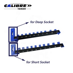 TAIWAN CALIBRE 1/4", 3/8" or 1/2" Dr. Trapezoid Single <b>Rail</b> Aluminum Socket Holder <b>Rack</b> - Product Image 4